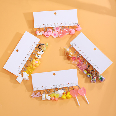 树脂创意小清新云朵糖果冰淇耳环