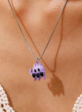 妙雅合金简约搞怪爱心仿锆石项链