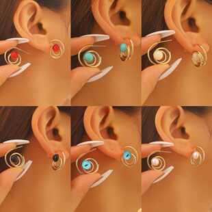 Light luxury temperament natural stone pearls simple earring