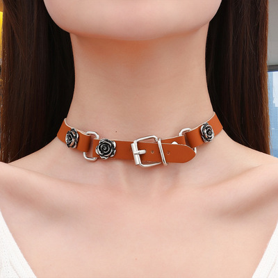 跨境几何朋克风字母镶钻锁骨链