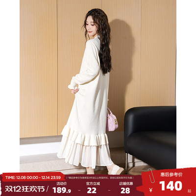 唐狮冬季连衣裙女2025秋冬新款冬天内搭打底裙中长款针织毛衣裙X2