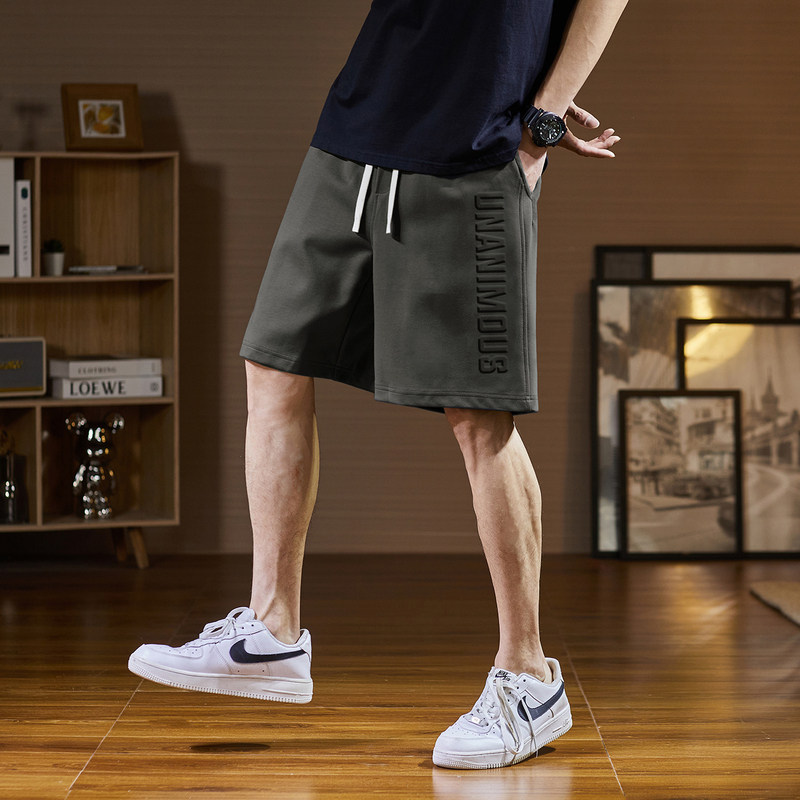 唐狮2024春夏新款男休闲短裤宽松直筒五分裤子运动裤学生针织卫裤