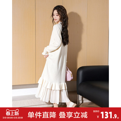 唐狮冬季连衣裙女2026秋冬新款冬天内搭打底裙中长款针织毛衣裙X2