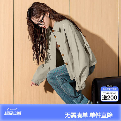 唐狮初秋新款工装衬衫女
