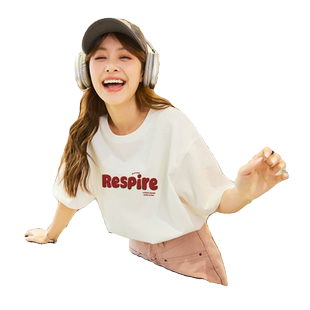 唐狮发泡印字母短袖T恤女新款夏季独特别致上衣内搭打底衫