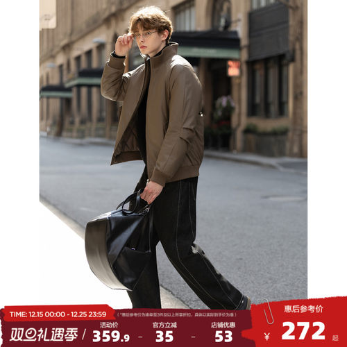 唐狮2025秋冬季短款棉衣男立领仿皮pu厚外套防寒保暖黑色棕色时尚