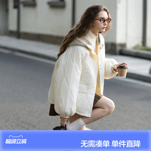 唐狮2026冬季女拼接短款棉衣女冬季棉服高级感秋冬外套时尚棉袄