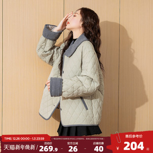 灯芯绒时尚 女棉衣翻领短款 休闲棉服外套潮流w1 新款 唐狮2025冬季