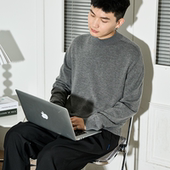 羊毛衫 唐狮半高领打底衫 内搭 毛衣一体无缝针织衫 薄款 冬季 男士