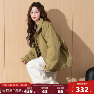 唐狮2025冬季 加厚抗寒高级感 女立领夹克棉衣外套夹棉棉服女冬季