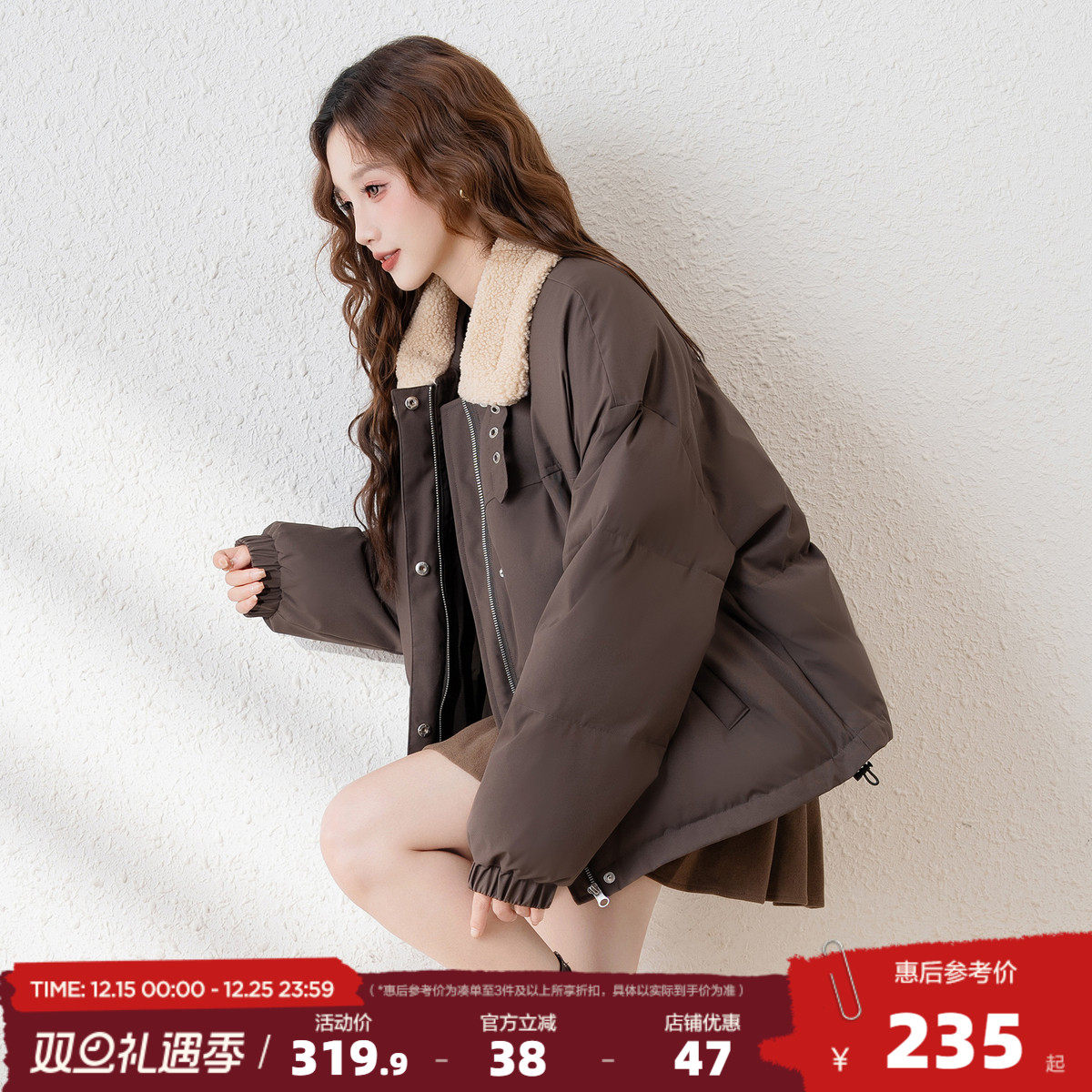 唐狮2025新款女棉衣小个子加厚棉服潮流ins宽松百搭保暖棉衣冬款