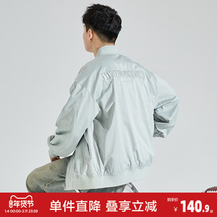 唐狮秋冬季新款夹克外套男飞行夹克立领休闲宽松秋短款教练服