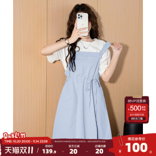 系带收腰显瘦裙子休闲女装 唐狮小个子背带连衣裙女2025夏季 新款