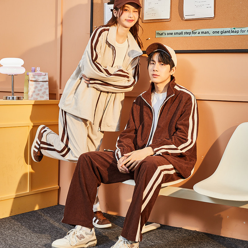 唐狮情侣套装冬季新款休闲运动套装时尚情侣装男女美拉德外套,男装,休闲运动套装,淘宝优惠券,粉丝福利购,淘宝优惠卷