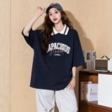 Летняя футболка polo, футболка с коротким рукавом, в американском стиле, оверсайз