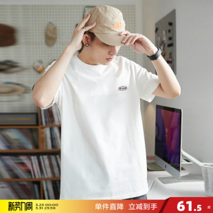 T恤纯色宽松圆领上衣简约内搭潮流打底衫 唐狮春夏新款 男短袖