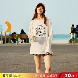 打底上衣G T恤音符少女休闲百搭日常时尚 唐狮夏秋新款 女长袖