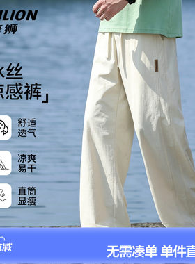 唐狮冰感26夏季男宽松直筒休闲裤