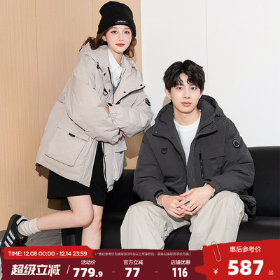 唐狮2025冬季新款情侣羽绒服男女连帽工装加厚户外冲锋少年外套潮