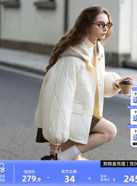 唐狮2026冬季女拼接短款棉衣女冬季棉服高级感秋冬外套时尚棉袄