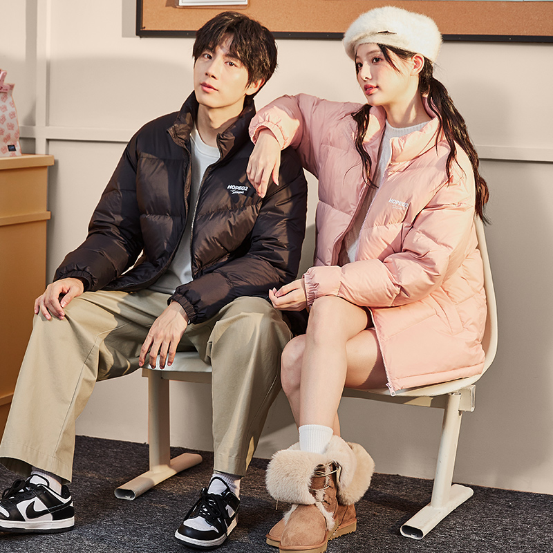 冬季短款羽绒服唐狮立领