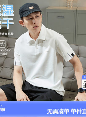 唐狮2026夏季新款短袖polo衫男士速干纯色运动翻领t恤简约上衣潮