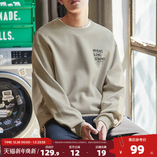 无帽美式 唐狮2025春季 圆领卫衣加绒青少年套头衫 男士 潮外套DF 新款