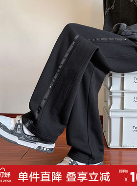 唐狮卫裤男春秋季新款运动裤男生针织长裤大宽松显瘦裤子男潮WW