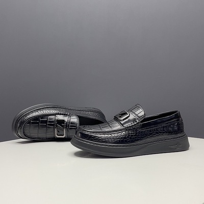 软底软面乐福鞋男皮鞋一脚蹬豆豆鞋男款高级感皮鞋男真皮浅口