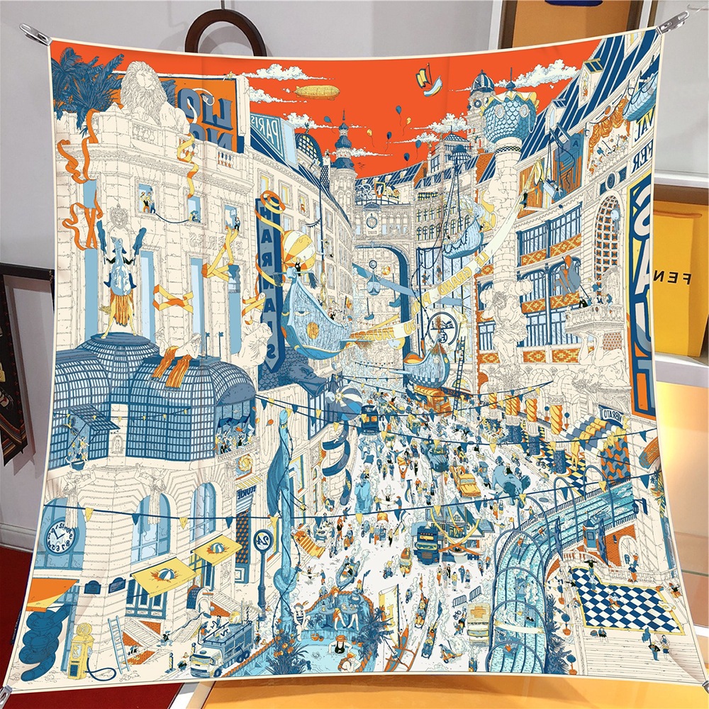 90時尚巴黎之城裝飾披肩方巾頭巾