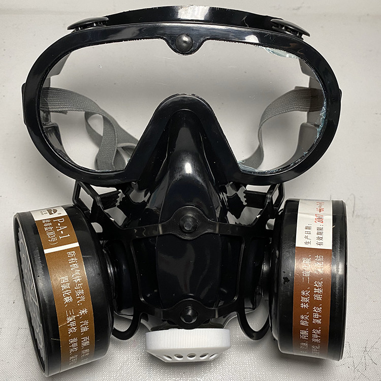 9600以勒口鼻眼罩连体防毒防尘面罩双罐滤毒盒可更换使用5套包邮
