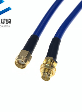 SMA公转母射频链接线 蓝色RG142超柔性双屏蔽 RP-SMA 5.8G 50欧姆
