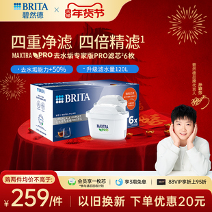 BRITA碧然德过滤净水器家用厨房滤水壶去水垢专家版PRO滤芯12枚