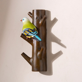 创意小鸟树杈插花壁饰墙壁花瓶装饰挂件客厅幼儿园家居墙面工艺品