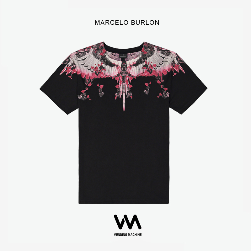 Marcelo Burlon 19ss teeº£ÍâÕýÆ·MBºÚ°×°®ÐÄÓ£»¨³á°òÄÐÅ®¶ÌÐäTÐô