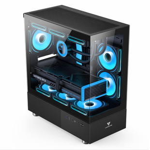 威盛 海景房机箱全景无立柱电脑台式机E-ATX/ATX侧透240、360水冷