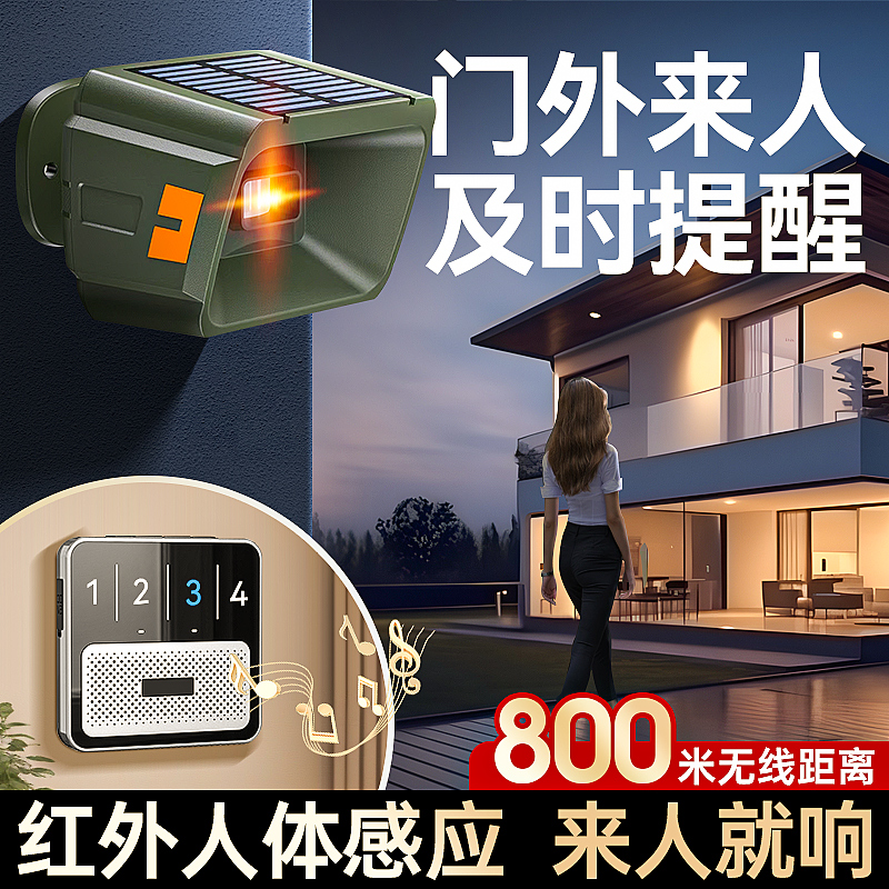 【户外防水】分体红外感应提醒器