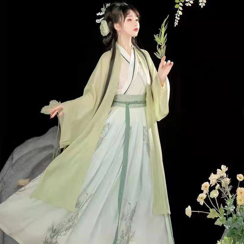 全套古风学生夏季轻薄日常女装汉服古代宋制齐腰襦裙高颜值女