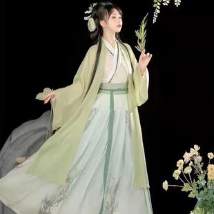 全套古风学生夏季轻薄日常女装汉服古代宋制齐腰襦裙高颜值女