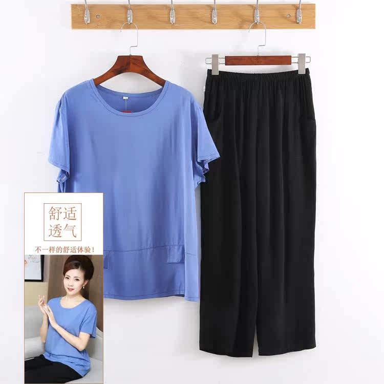 季纯棉睡衣女夏短袖长裤全棉布家居服套装梭织妈妈中老年妈妈加大|ruв категории Женская одежда, женской одежды - от Buy2taobao.com для оказания профессиональной услуги покупки агента Taobao