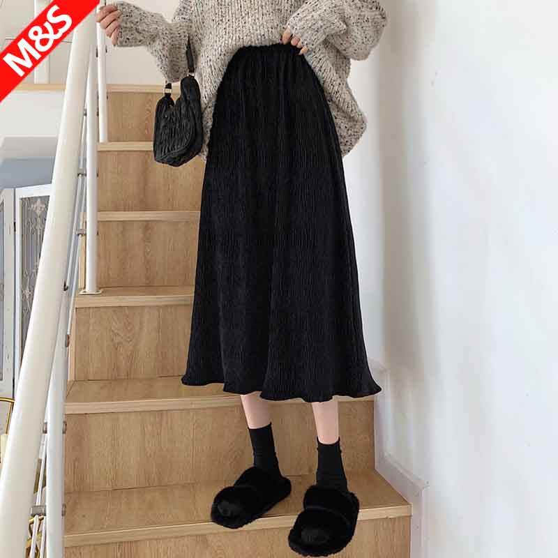 黑色半身裙女春季长裙高