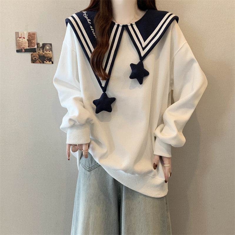 学院风海军领卫衣女春秋2