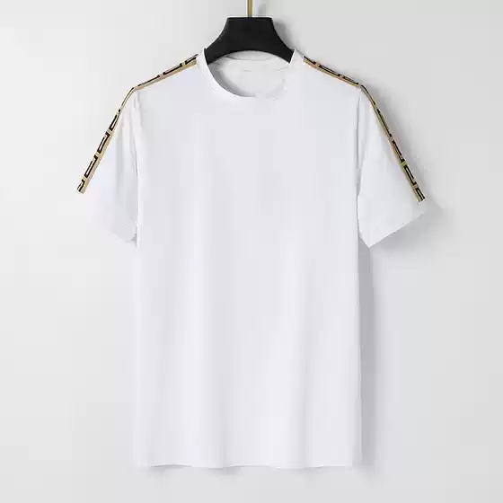 Summer Men's Short Sleeve T-Shirt Slim Fit Round Neck Korean Style Casual Half Sleeve Undershirt Top