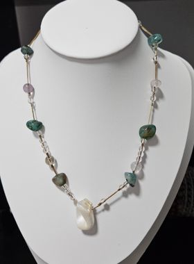 锦绣微光 ‖ 原创设计天然石手编织项链可当手链无金属项链