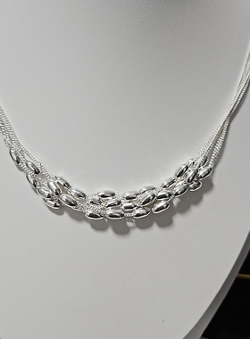 锦绣微光 纯银项链女生潮in嘻哈锁骨链男搭T恤卫衣辣妹链子配饰