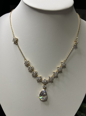 锦绣微光纯铜项链轻奢高级感立方氧化锆石锁骨链晚礼服大钻项链