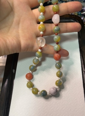 原创天然石项链轻奢高级感锁骨链