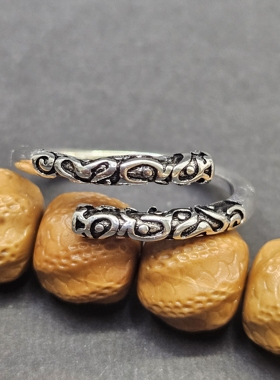 做旧925银戒指金箍棒戒指情侣戒可调节编号110