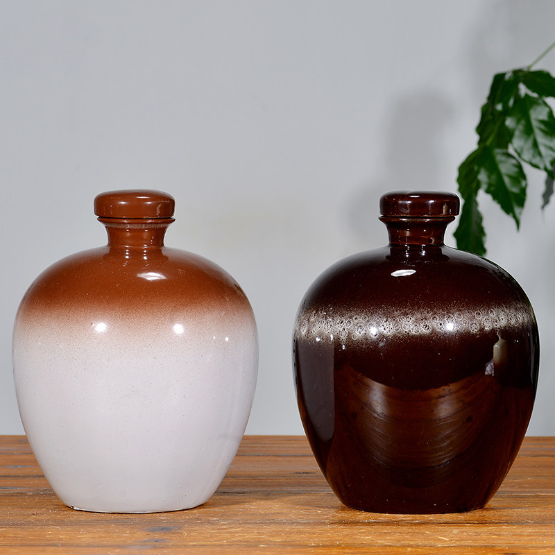 宜兴新款陶瓷酒瓶五斤彩釉红釉存酒酿酒土陶酒坛白酒酒具