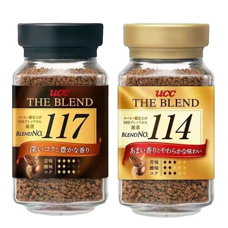 日本进口UCC/悠诗诗117黑咖啡速溶咖啡苦咖啡粉114瓶装90g